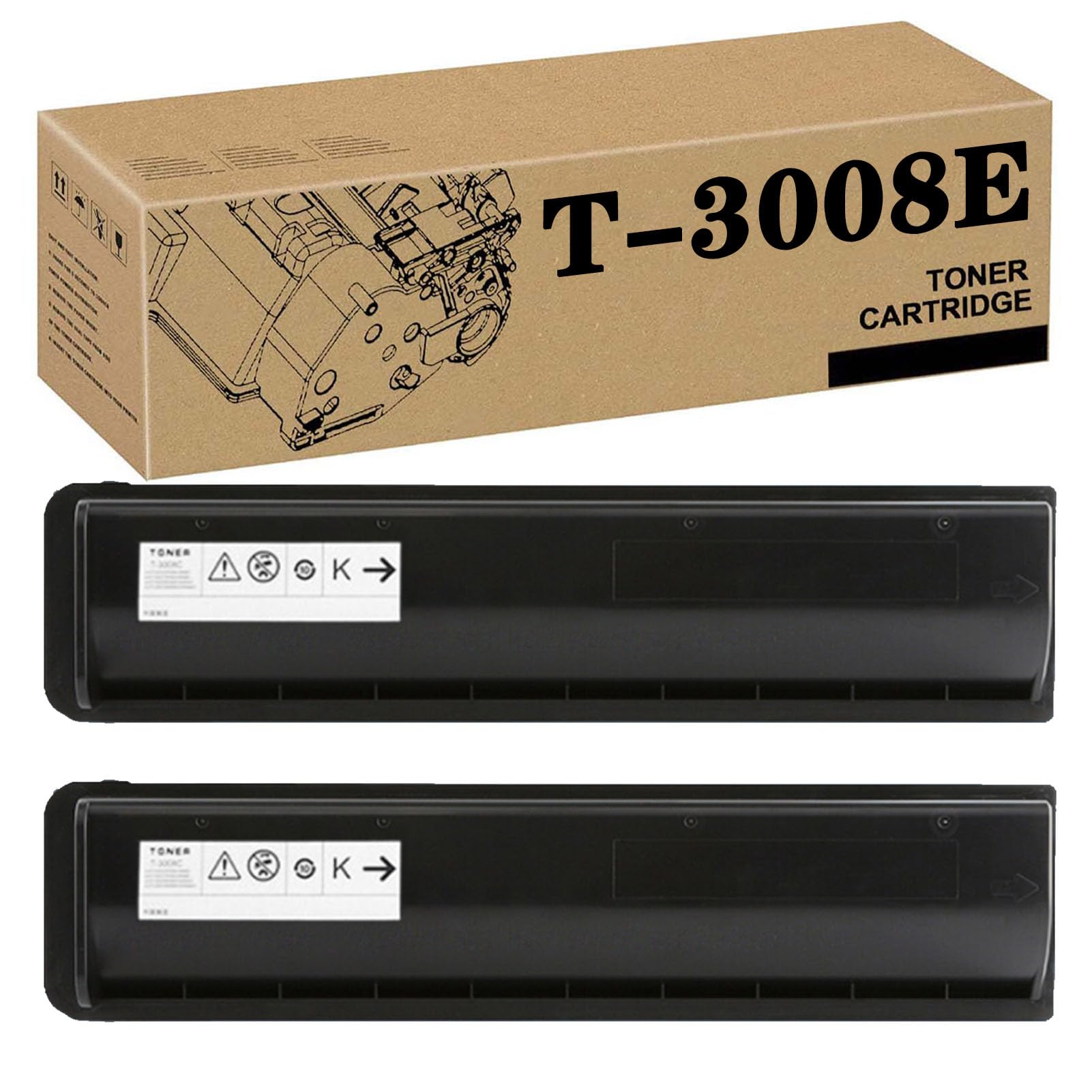 PuCio T3008E T-3008E Cartuccia Toner Ad Alta capacità Compatibile per Toshiba 2008a 2508A 3008A 3508A 4508A 5008A 2 Pack