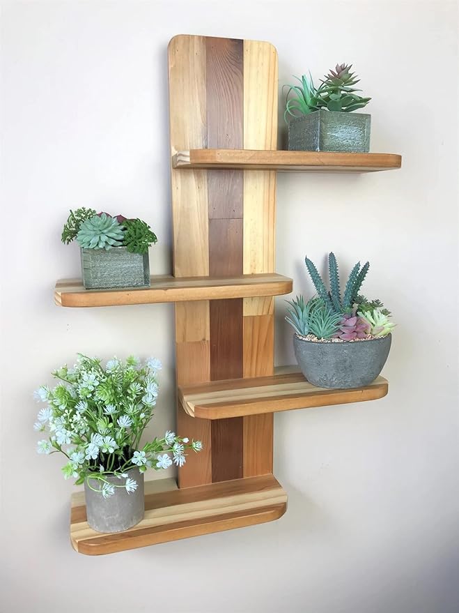 Amazon.com: Plant Wall Shelf 4 Tier | Hanging Plant Shelf | Vertical ...
