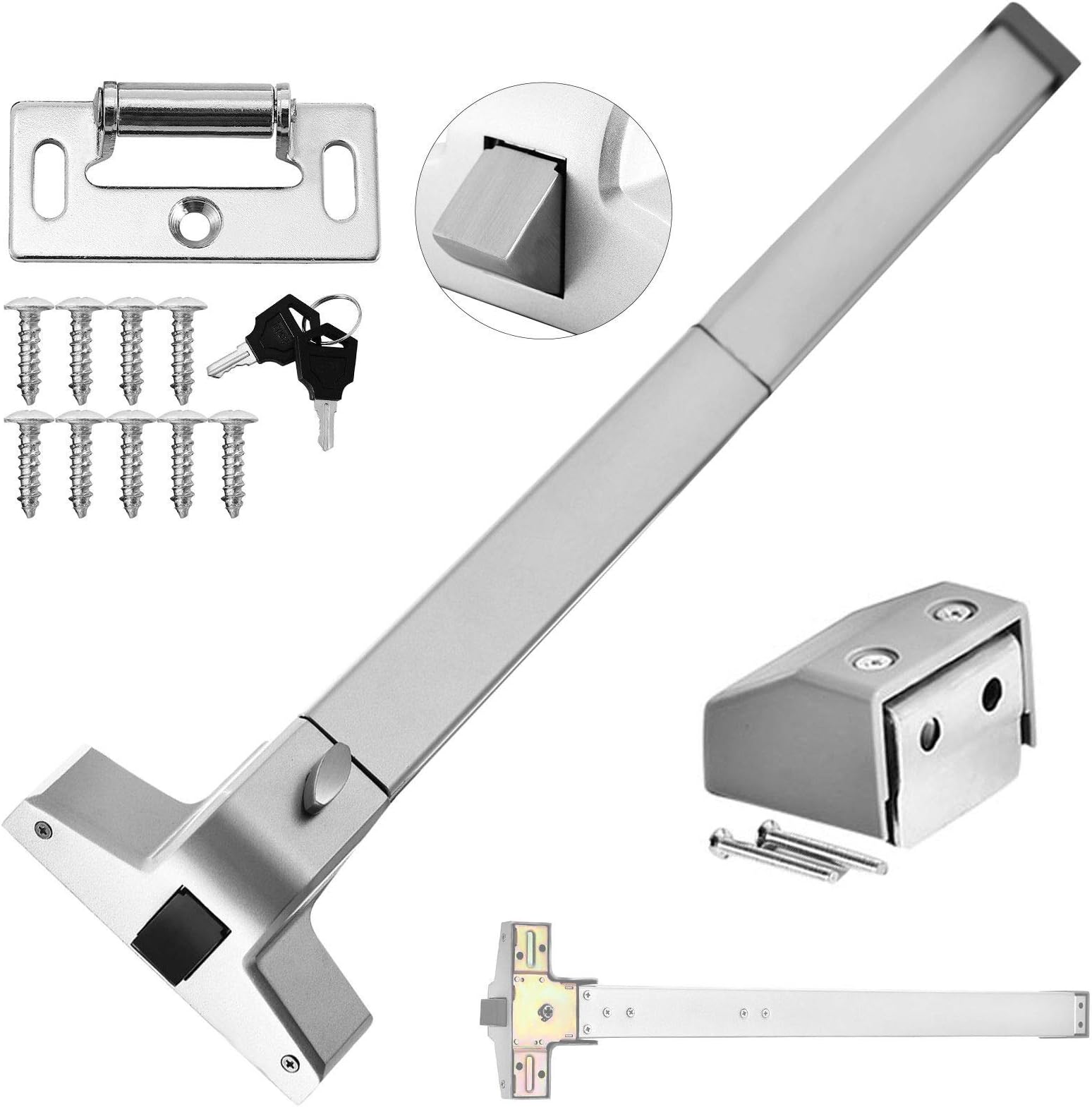 Summile Door Push Bar Panic Exit Device Commercial Emergency Exit Bar Panic Exit Device Suitable for Wood Metal Door(Push Bar)