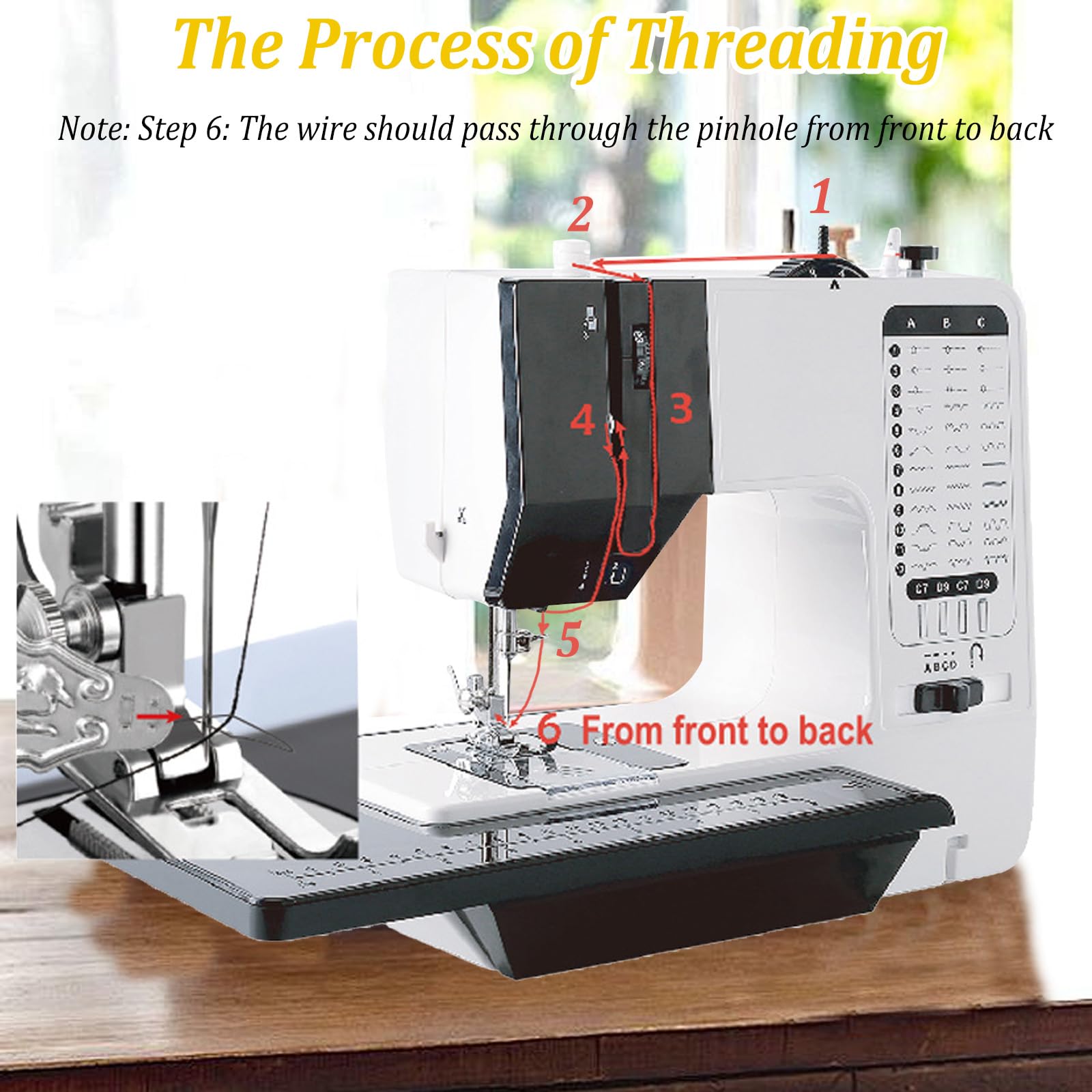 Tragbare Elektrische Nähmaschine mit Anschiebetisch,38 Stichprogrammen Nähmaschine für Anfänger und Kinder,Sewing Machine Mini mit Einstellbarer Geschwindigkeit mit Fußpedal & Nähset