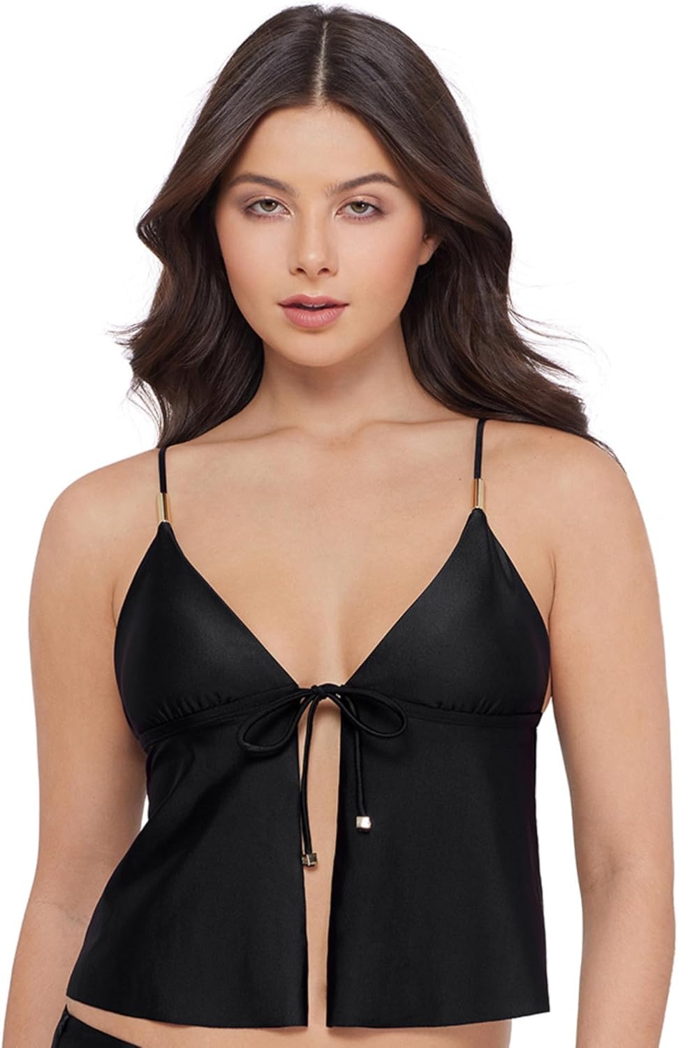 Steve Madden Women's Tie Front Crop Swim Tankini Top
