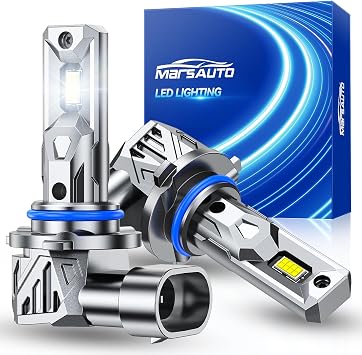 Marsauto 9005 Fog Bulbs, 40,000LM 800% Brighter 6500K White High-Performance HB3 Driving Light or Fog, Plug and Play, Pack of 2