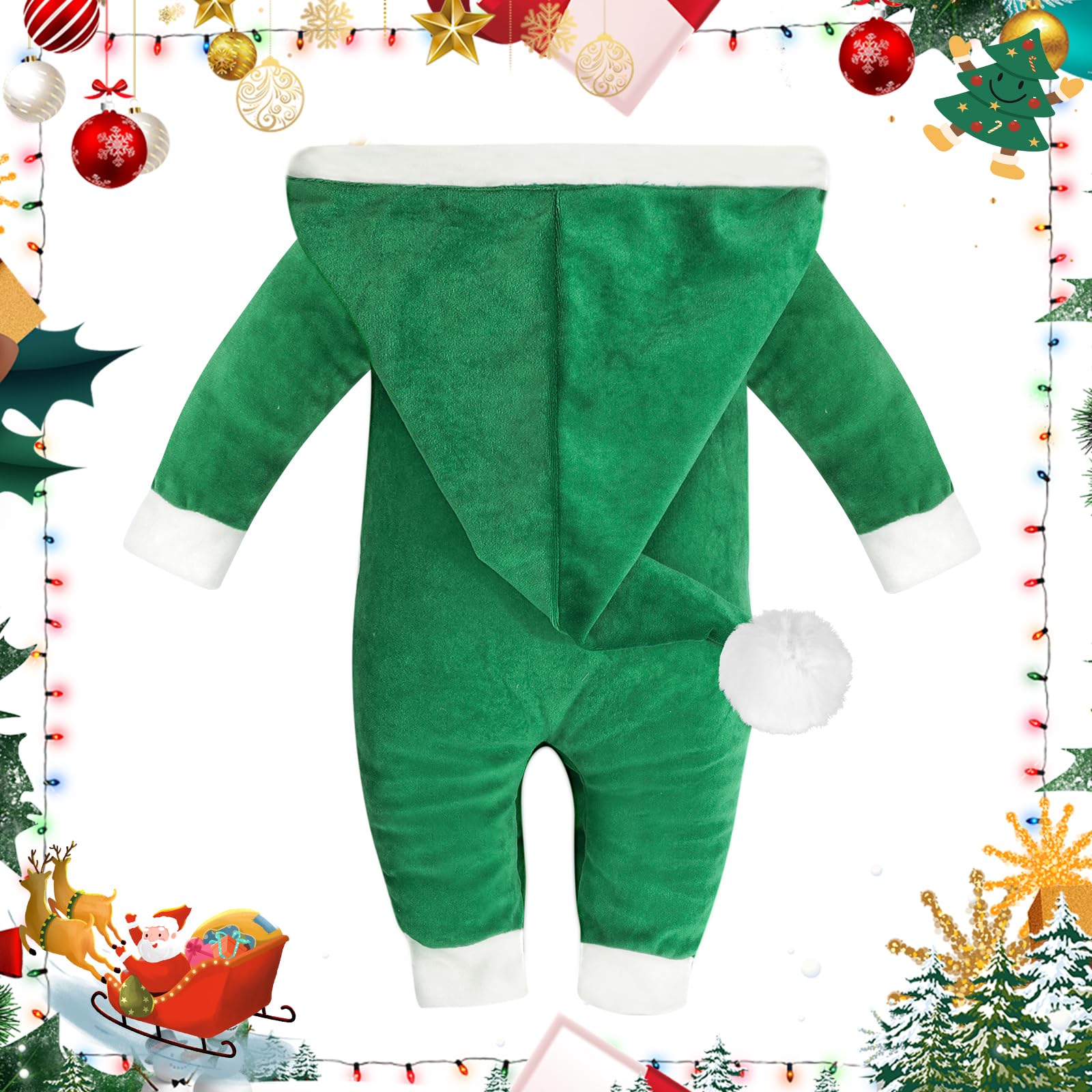 Hifot Pagliaccetto Neonato per Natale, Bambino Ragazze Ragazzi My First Christmas Costume Babbo Natale Bambino 0-18 Mesi Regalo Natale