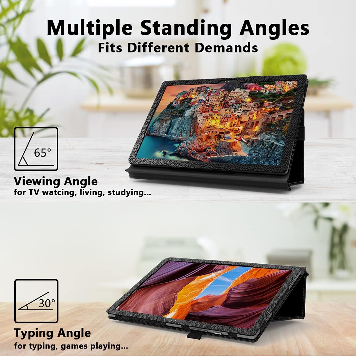 PEYOU Samsung Galaxy Tab A7 10.4 Case 2020, Premium Shockproof Protective Stand Case, Multi- Viewing Angles, Hard TPU Back Cover for Samsung Galaxy Tab A7 10.4 inch Tablet [SM-T500/T505/T507], Black