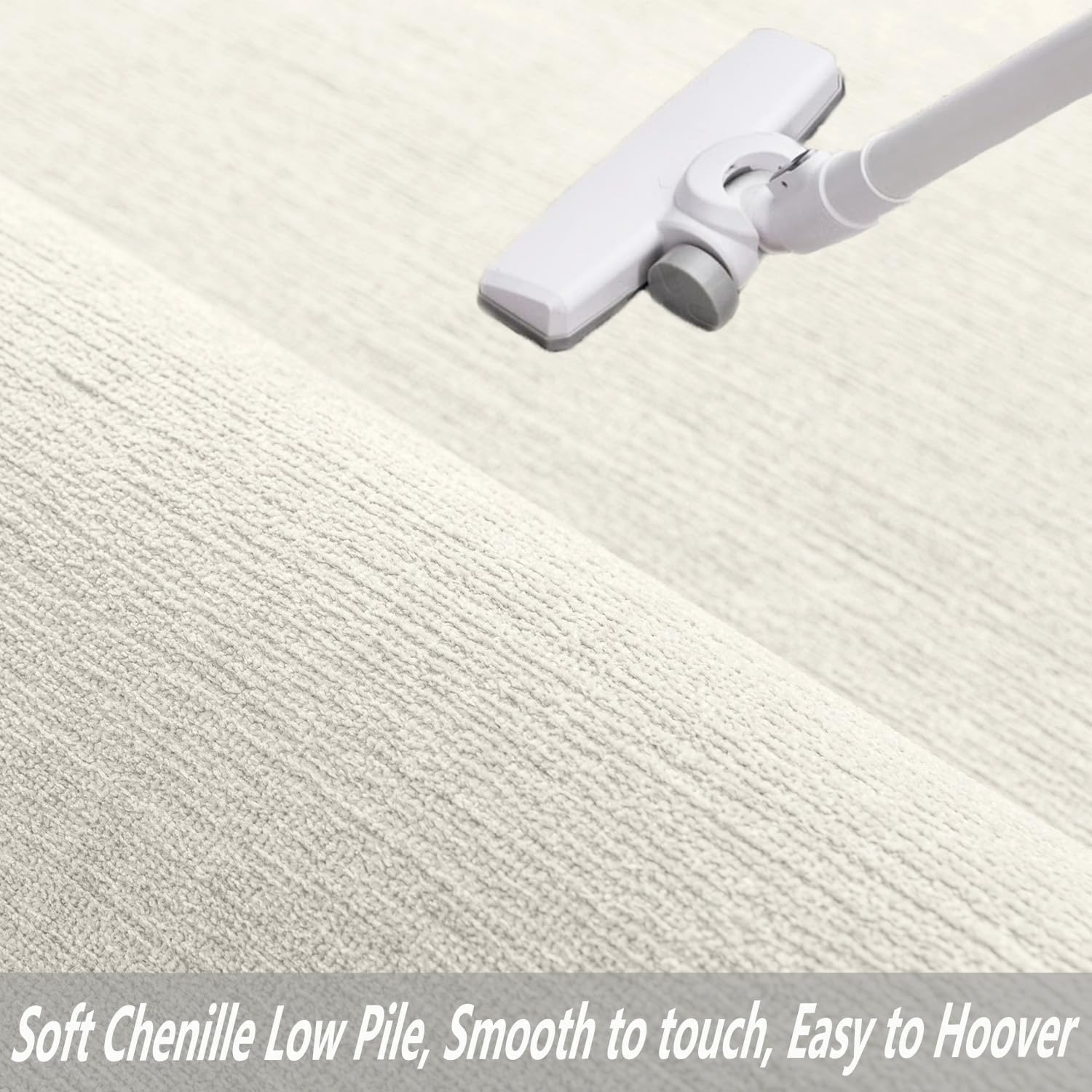 Evitany Short Pile Carpet, Area Rugs Washable Room Rug Anti-Slip Rug Soft Carpets Bedside Rugs for Bedroom(Cream,60x90 cm) - Image 2