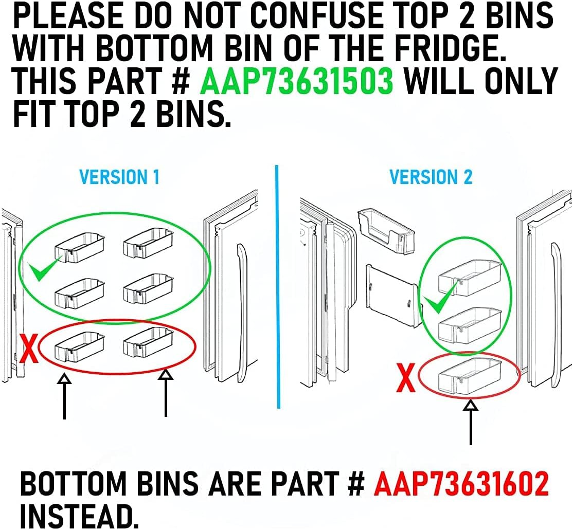 UPGRADED Lifetime Appliance AAP73631503 Door Shelf Bin (Right) Compatible with LG, Kenmore, Sears Refrigerator