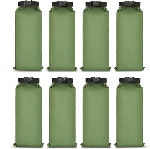 Miniatura 8 de Bolsas de arena para barrera de agua contra inundaciones, 4 bolsas de arena de lona larga gruesa con hebilla de inserción, barrera de inundación