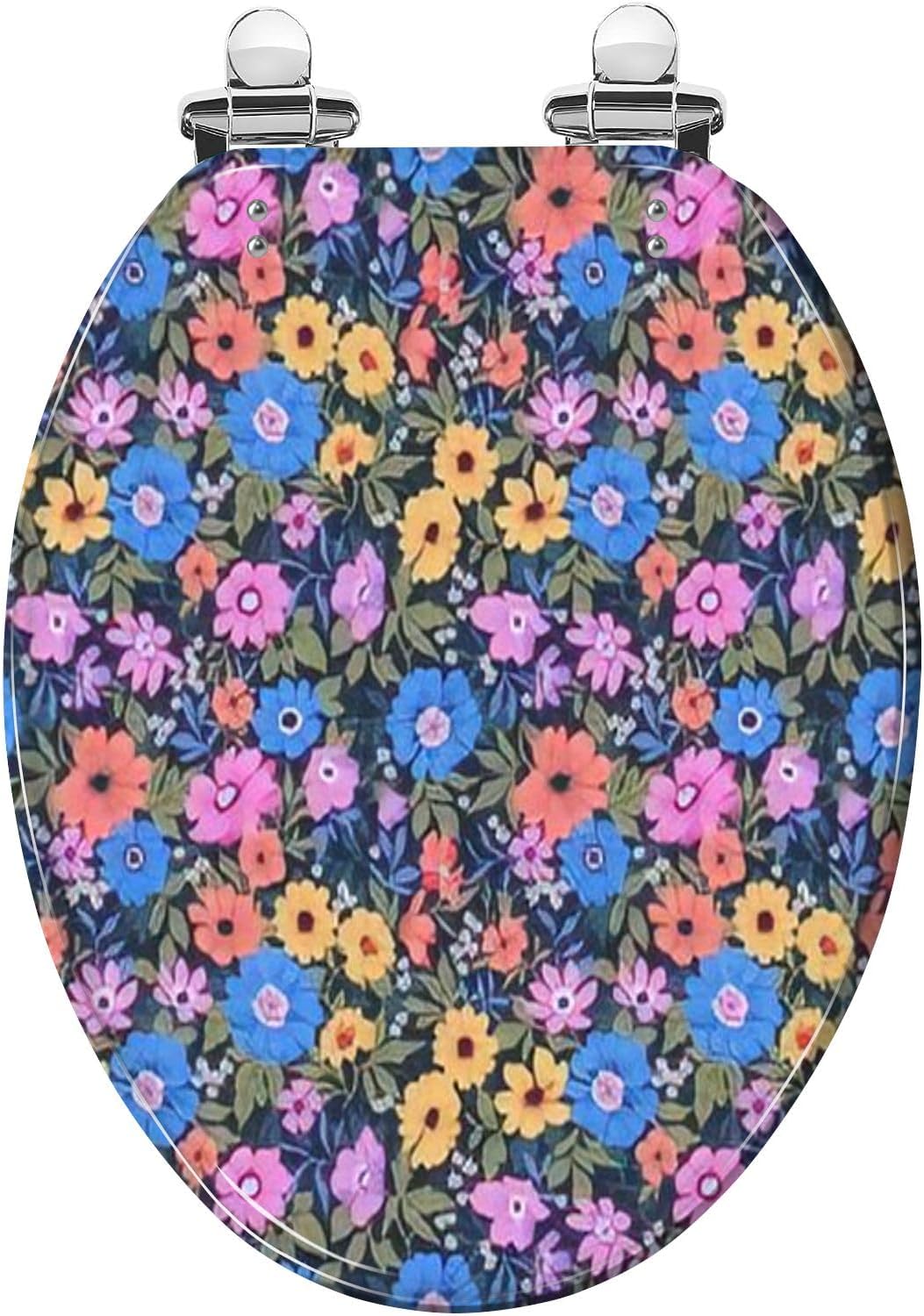Elongated Toilet Seat Trendy seamless floral pattern Seamless print