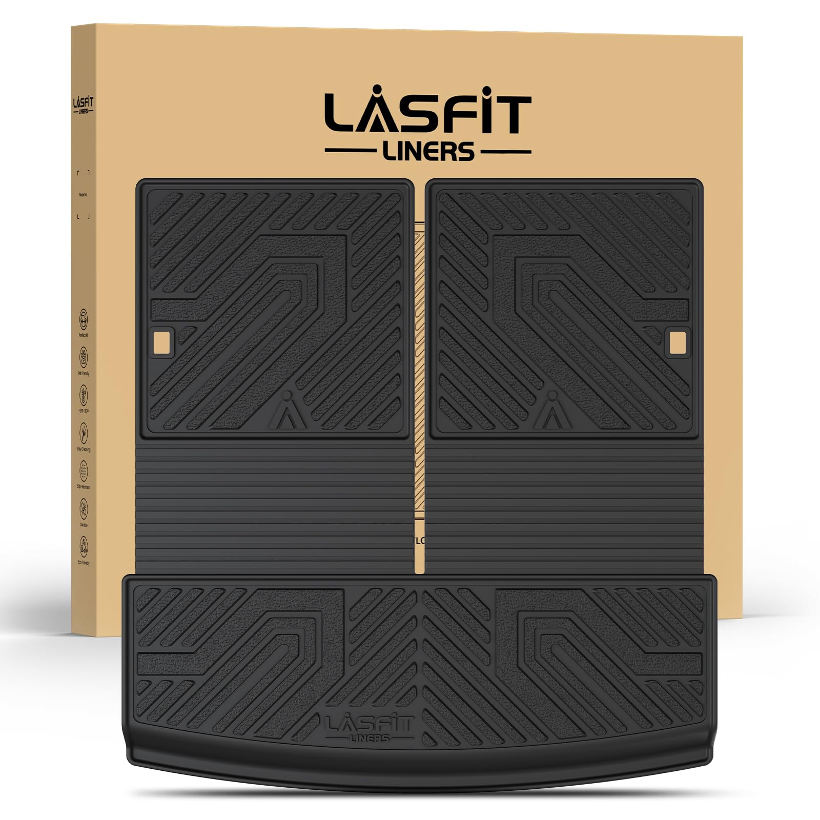 LASFIT for 2018-2024 Volkswagen Tiguan Cargo Liner, Custom fit for 7 Seats