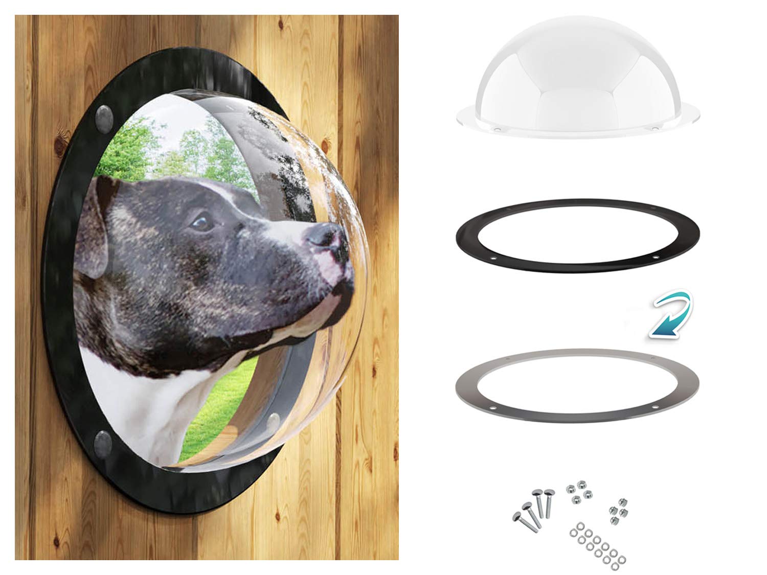 Lucky Lamb Gardenscout - Fenêtre de clôture pour Chien Animaux Domestiques Chat | en Verre Acrylique pour Une cabane de Jeux ou