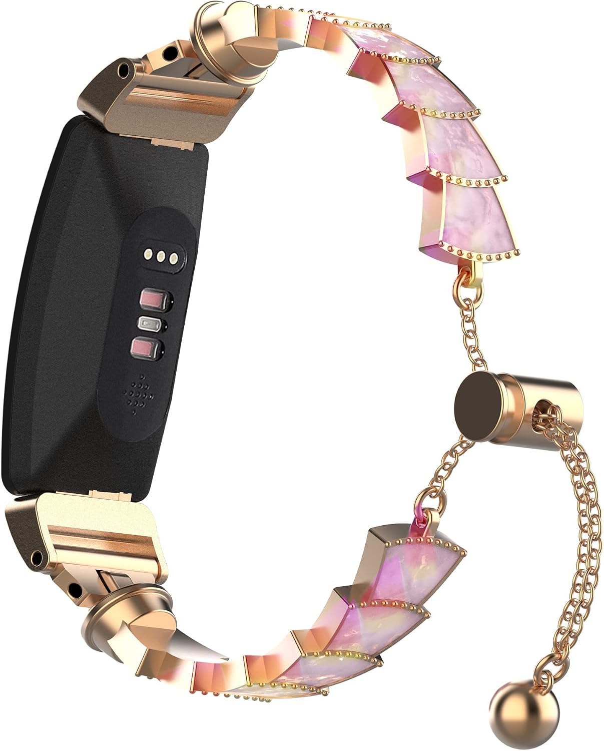 Wongeto Compatible with Fitbit Inspire 2 Bands/Inspire HR Bands for Women, Slim Dressy Metal Bracelet Replacement Straps for Fitbit Inspire 2 / Inspire HR Smart Watch