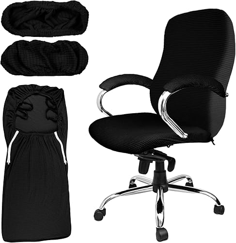 Tatuo 3 fundas para silla de oficina, fundas universales giratorias para sillas de oficina, protector extraíble y lavable, fundas para reposabrazos