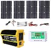 3000W Solar Power System with 100W Adjustable Panels, 50A Controller And 3000W Inverter, Fast Charging for Home And RV Off-Grid Use