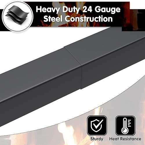 Miniatura 3 de Air Jade Kit de barra y cenefa ajustable para cortina de malla para chimenea, color negro mate