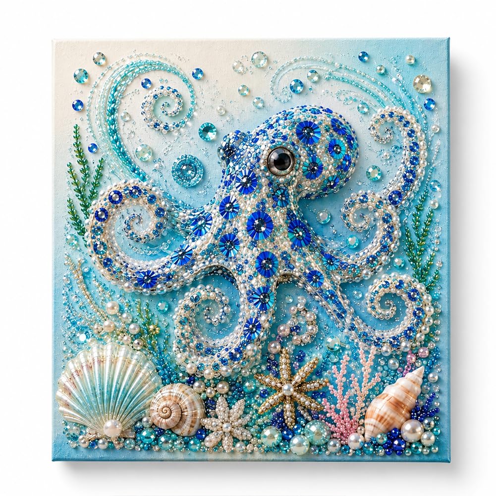 Ocean Pearl Art DIY Kit, Octopus 3D Mosaic Wall Decor