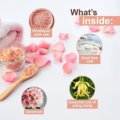 Miniatura 3 de Still Salt Bath-Himalayan Pink & Dead Sea Salt Soak  Organic Essential Oils Ylang-Ylang and Geranium offer Calming Relaxion for Mineral Rich Skin