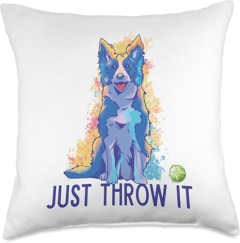 Miniatura 5 de Border Collie Love Just Play Fetch Dog - Almohada de 16 x 16 pulgadas, multicolor