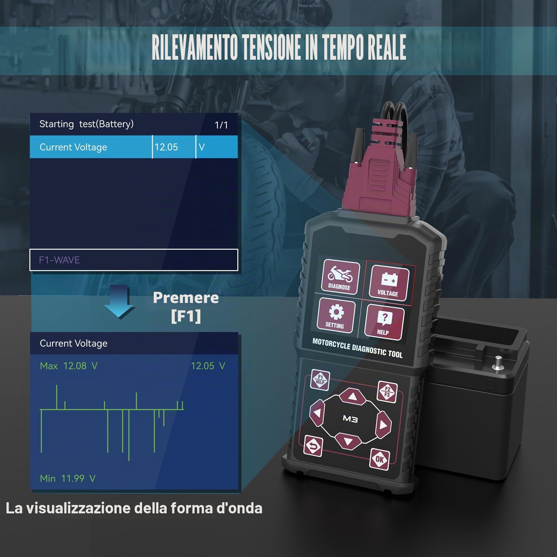 Moto Strumento diagnostico OBD2 Moto Lettore di Codici di Guasto Strumento di Scansione per Yamaha 2/3/4P, Kawasaki 4-6P, Honda 4P, OBDII