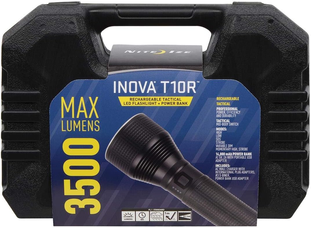 Flash Deals - 80% OFF Inova T10R Rechargeable Tactical LED Flashlight + Power Bank - Black