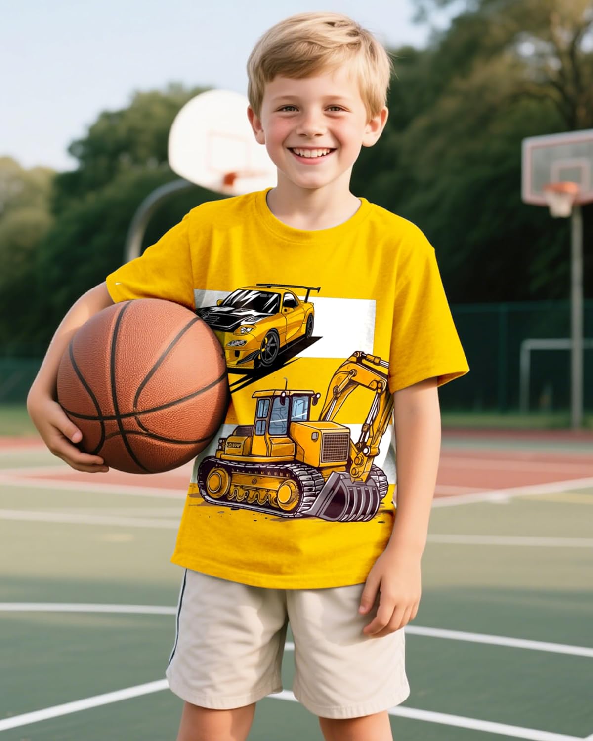 Boys Short Sleeve T Shirts Kids Crewneck Summer T-Shirts Toddler Graphic Tees Casual Soft Cool Tops 3-8 Years - Image 2