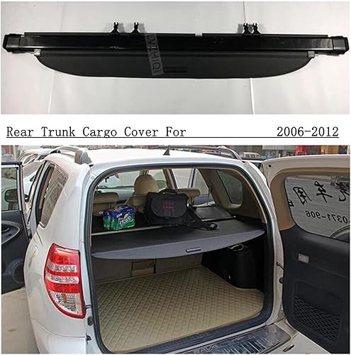 Miniatura 2 de Cubierta de carga trasera para maletero compatible con Toyota RAV4 RAV 4 2006 2007 2008 2009 2010 2011 2012 cortina de división pantalla negro