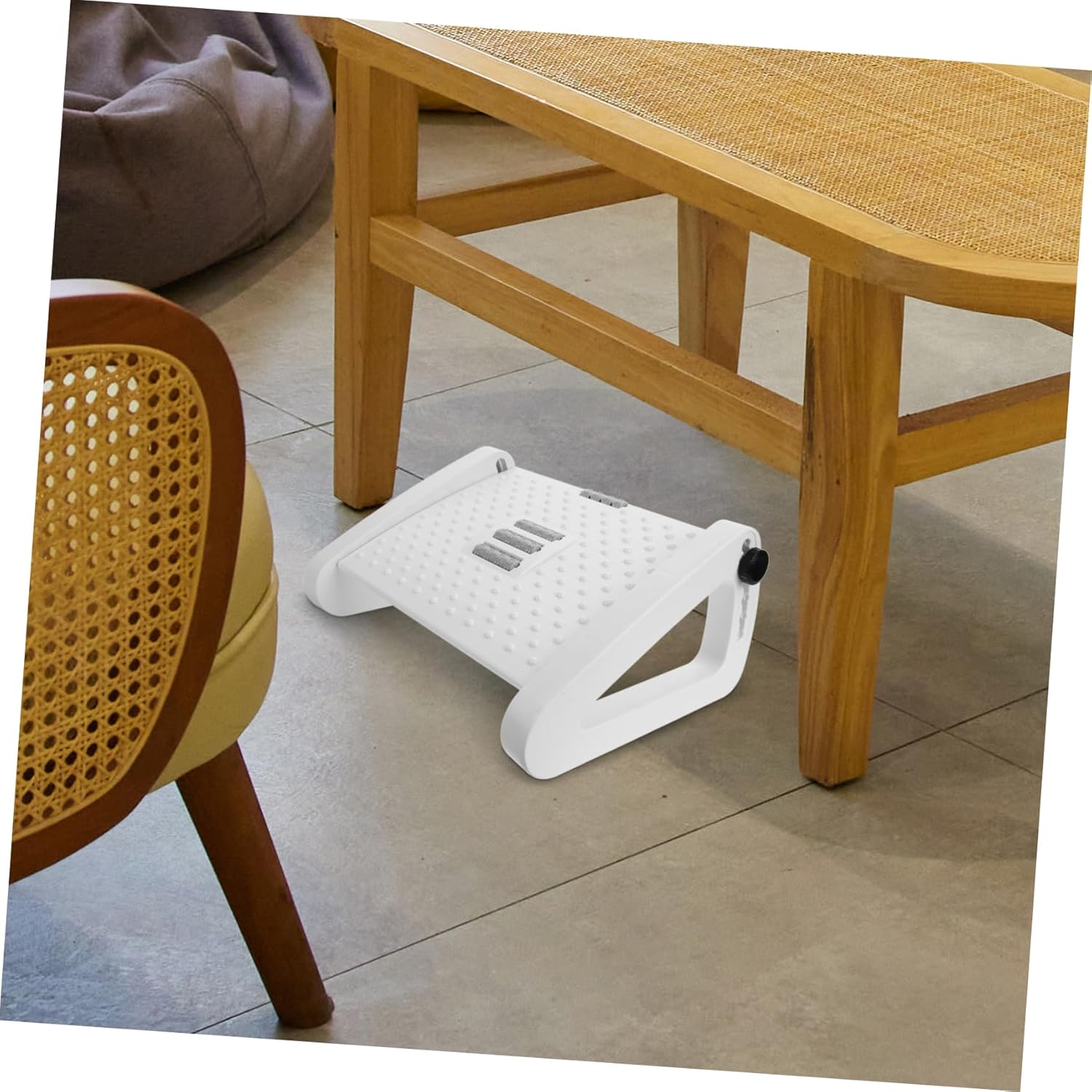 Lurrose Adjustable Under Desk Footrest Non-Slip Portable Foot Stool for Office Home Strong Load-Bearing Massage Footrest for Comfortable Sitting and Daily Use
