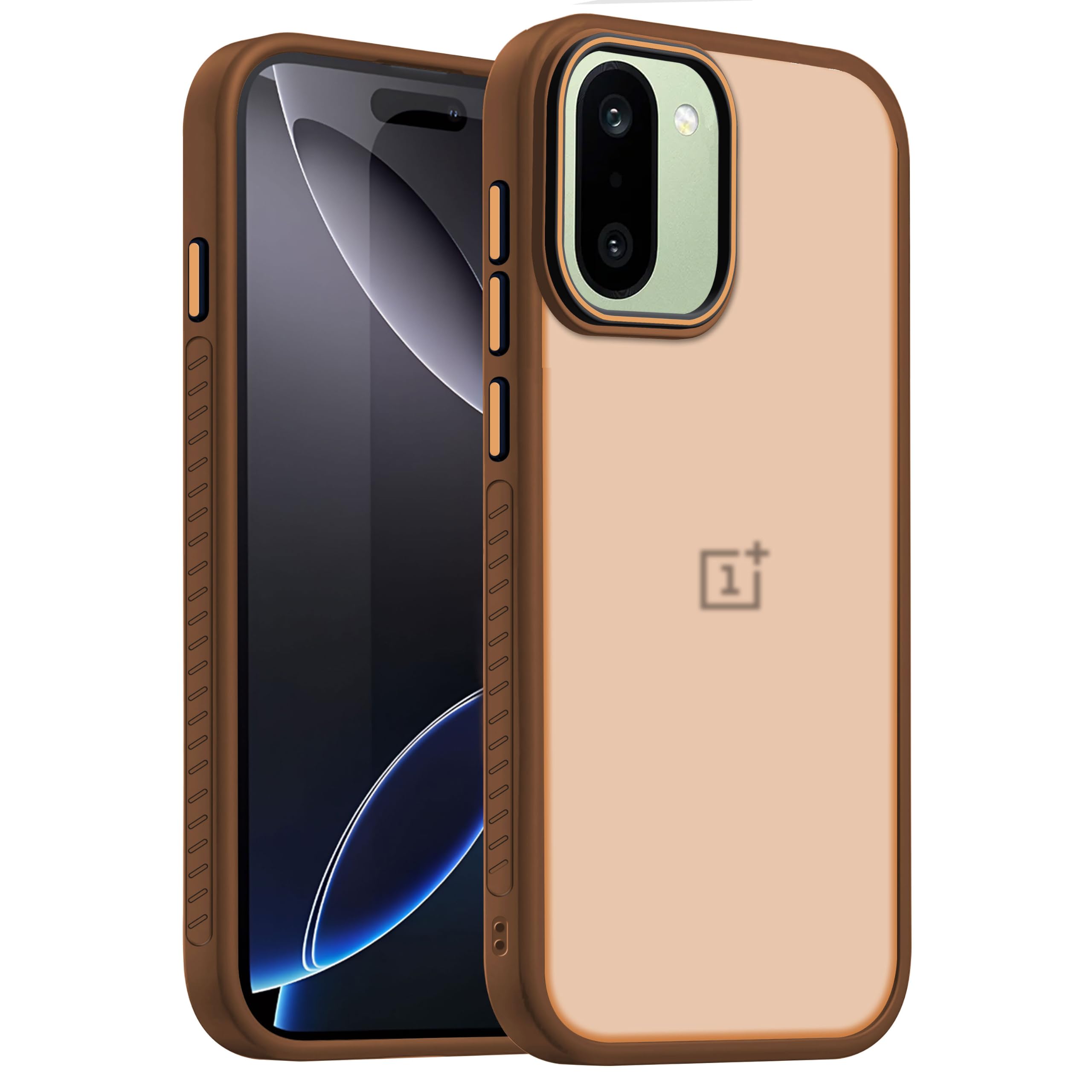 V-TAN Back Cover for Oneplus 15R 5G Compatible Case, Matte Finish Transparent Case, TPU, Camera Protective Shockproof Cover (Brown)-image-47