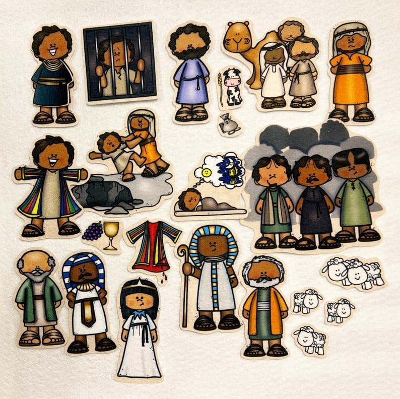 Miniatura 2 de Figuras de fieltro de Joseph para historias de tablero de franela bíblica, historia del Antiguo Testamento