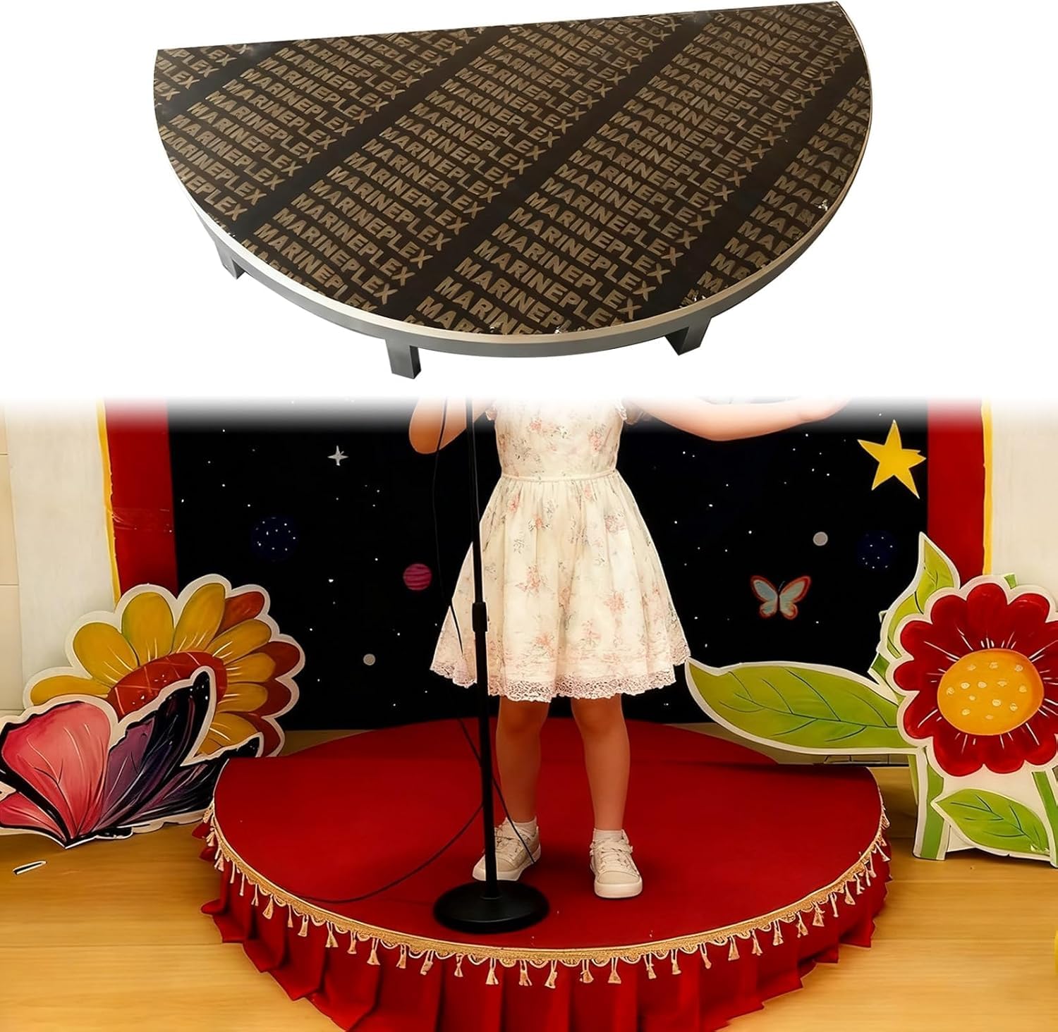 VUIKLCty Semi-circular Platform Benches Suitable For Children’s Stage Steps In Schools, Nurseries And Auditoriums(Dia 100cm (39.4in) H20cm (8in))