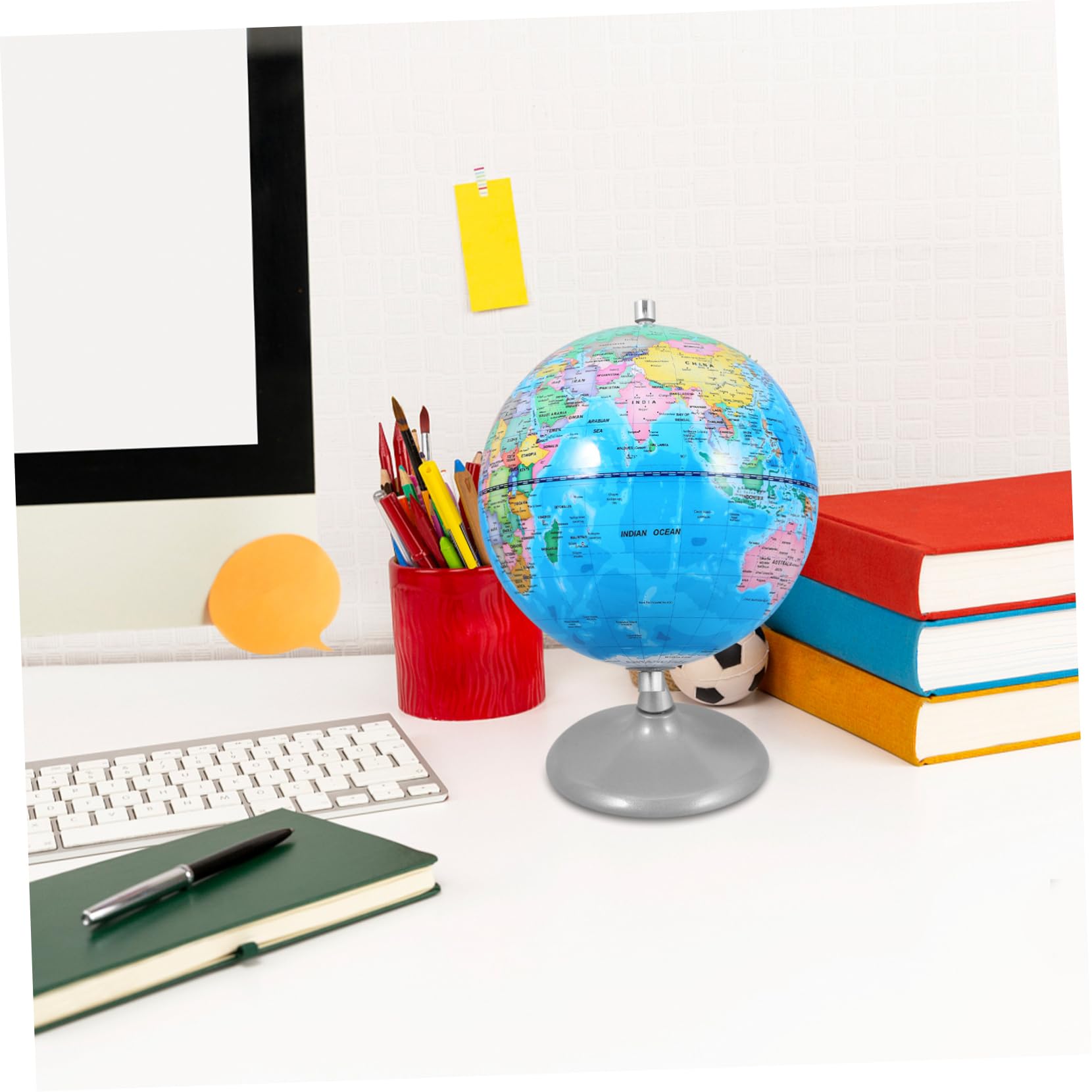 Didiseaon Mini Globe Didattico Interattivo per Bambini 4-12 Anni, Mappamondo 20 CM in Ferro Base Stabile, Globo Educativo per Studenti a Casa e Scuola