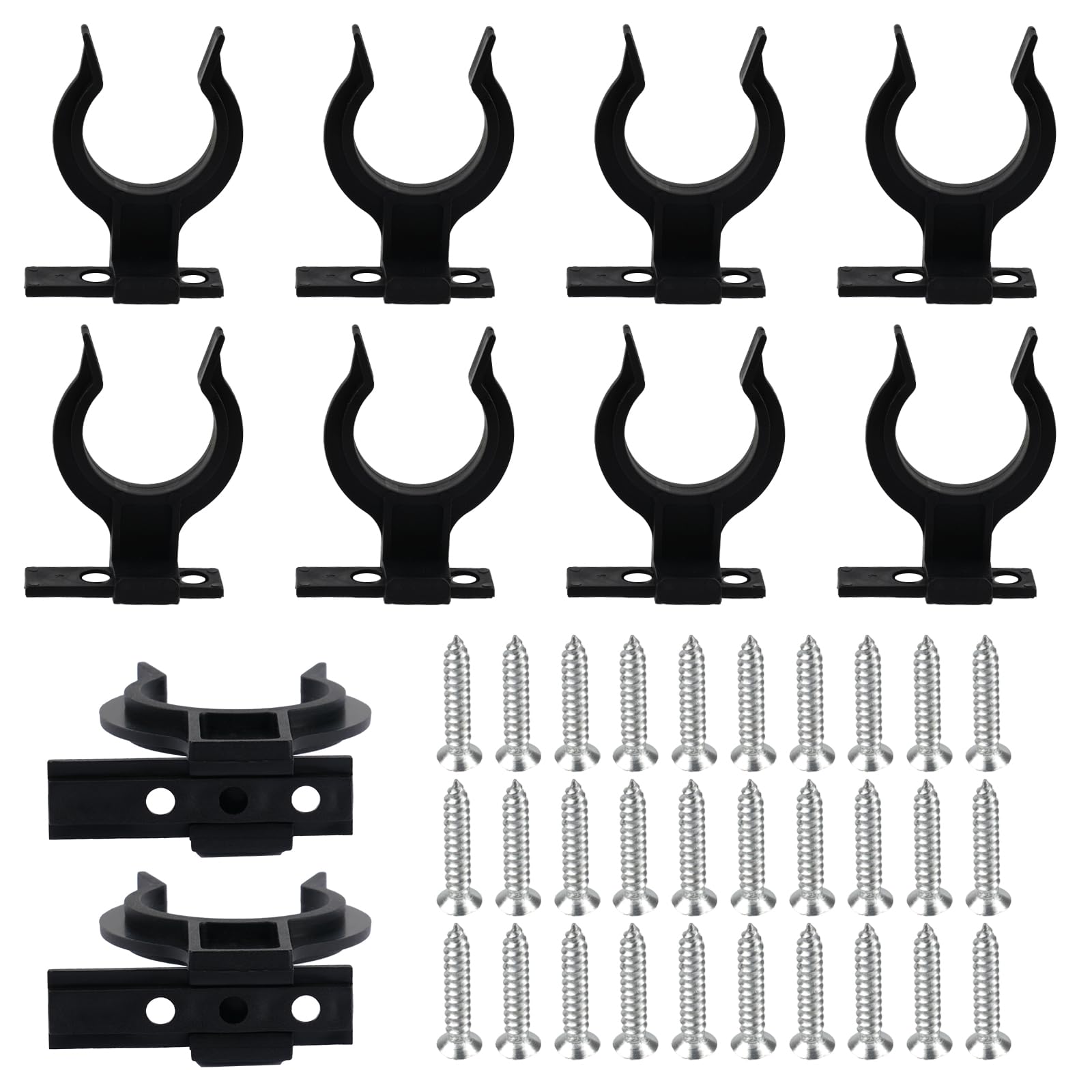 Skirting Clips, Pack of 10 Kitchen Pedestal Fixings, Skirting Board Kitchen with 30 Screws, Kitchen Skirting Panel for 32-42 mm Kitchen Feet, Black