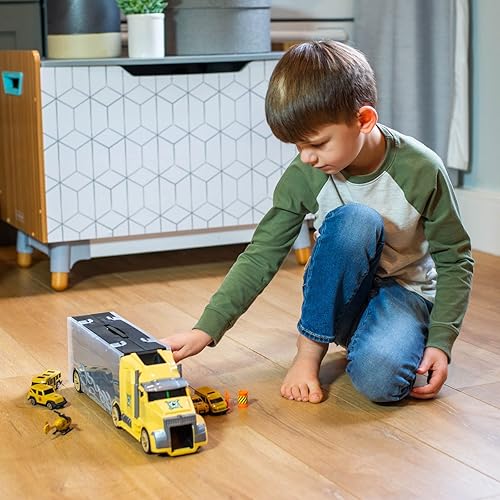 Miniatura 7 de Transportador de autos de barra caliente fundido a presión a escala 124 para autos de carreras de juguete, niños de 3 a 8 años