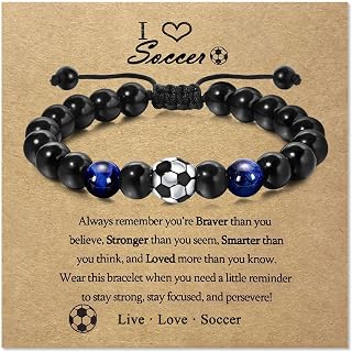 Soccer Basketball Football Baseball Gifts for Boys, Cross Beaded Bracelet Gifts for Teen Boys Men, Birthday Christmas Back to School Gifts for Boys Him Ball Players Team Lovers Fan Friend