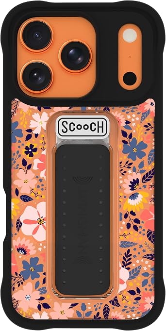 Scooch for iPhone 17 Pro Case with Stand, Wingman 5-in-1 Kickstand Case, Military Grade Drop Protection, Pop-Out Kickstand, Grip, Car Mount, Wildflower