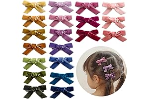 Cherssy Velvet Bows for Toddlers - 20pc Boutique Hair Clips