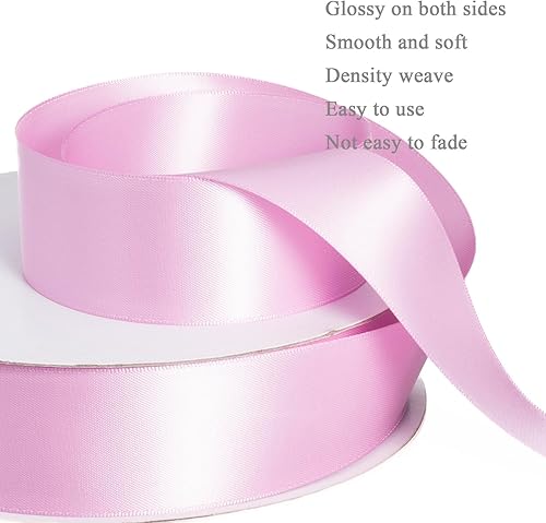 Vista 169 de Cinta de satén de poliéster de doble cara de color sólido, 1 pulgada de ancho, 100 yardas de largo, perfecta para bodas, envoltura de regalos, Oro