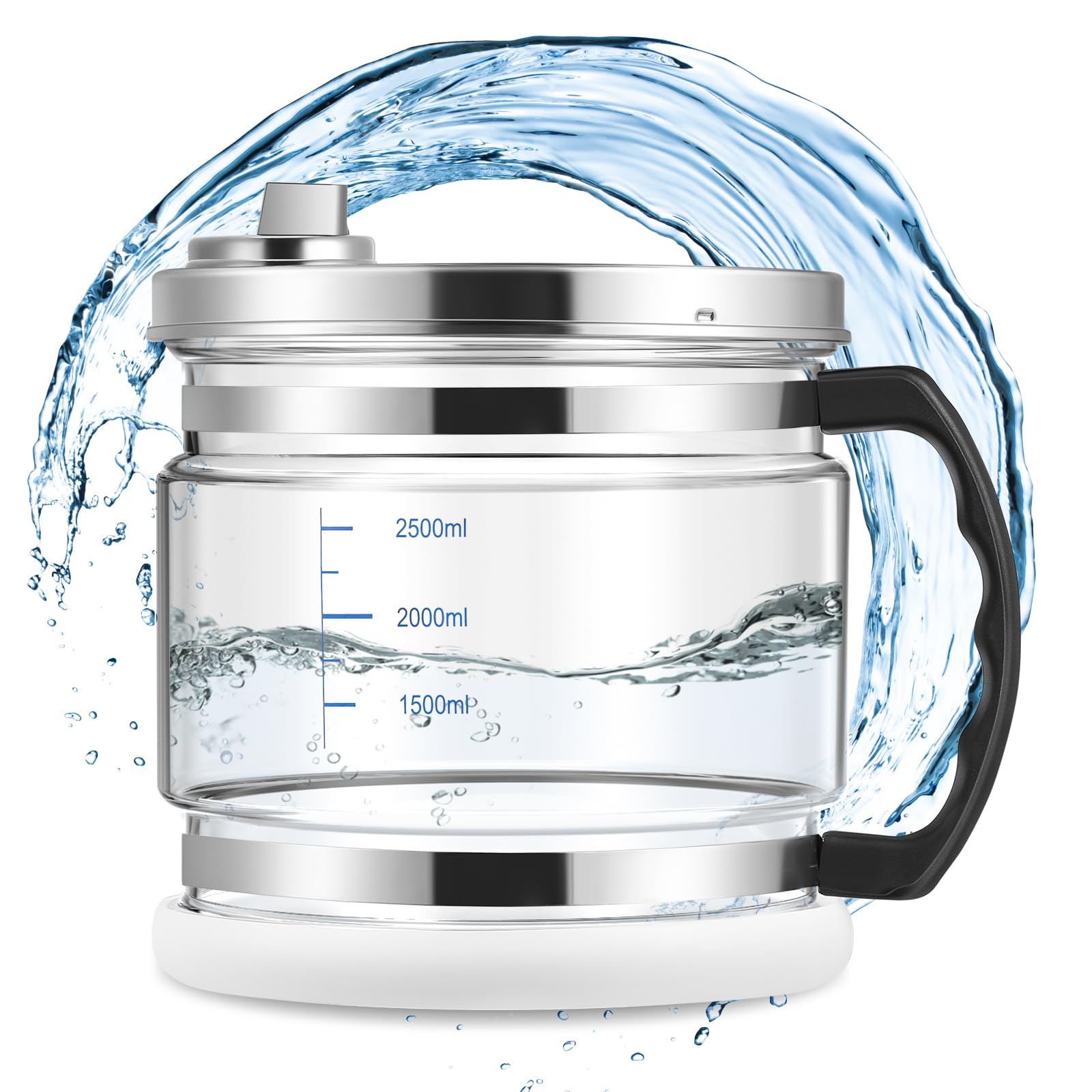 Hanchen Jarra de cristal de 4 litros para destilador de agua, recipiente portátil para destiladora, depósito para agua destilada (versión actualizada)