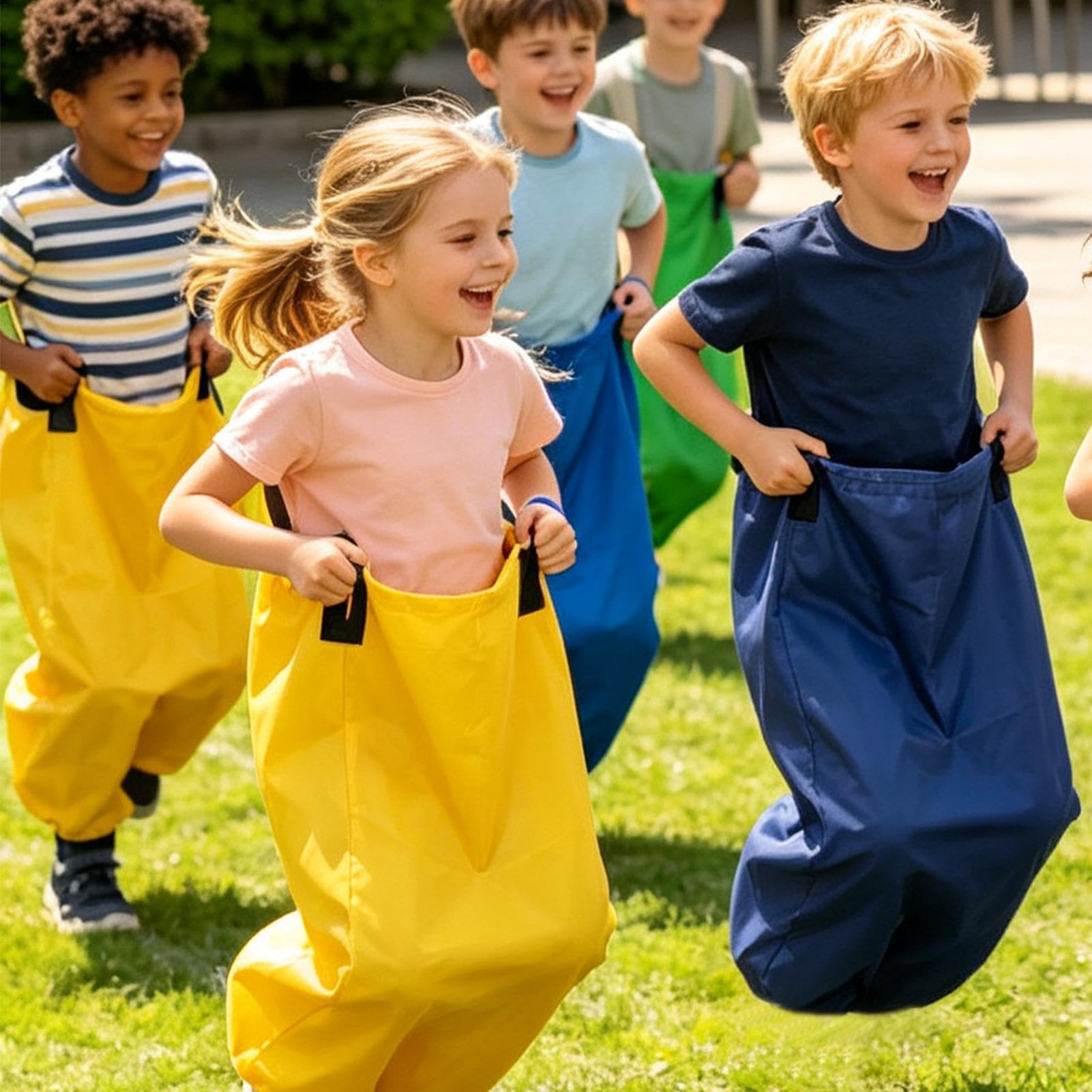 Garten- und Hofspiele für Kinder Mit 24-Teiligem Lustigem | Große Outdoor-Sprungsäcke für Kinder Outdoor-Schulhof, Schulsportfest, Rasenspiele und Karnevalsparty