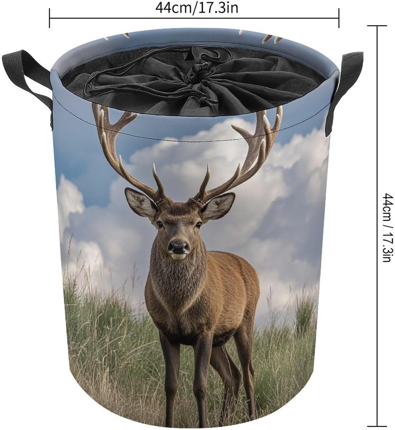 Elk Laundry Bag Large Collapsible Laundry Baskets Freestanding Waterproof Clothes Hamper with Handles & Drawstring for Laundry Room Bedroom Bathroom