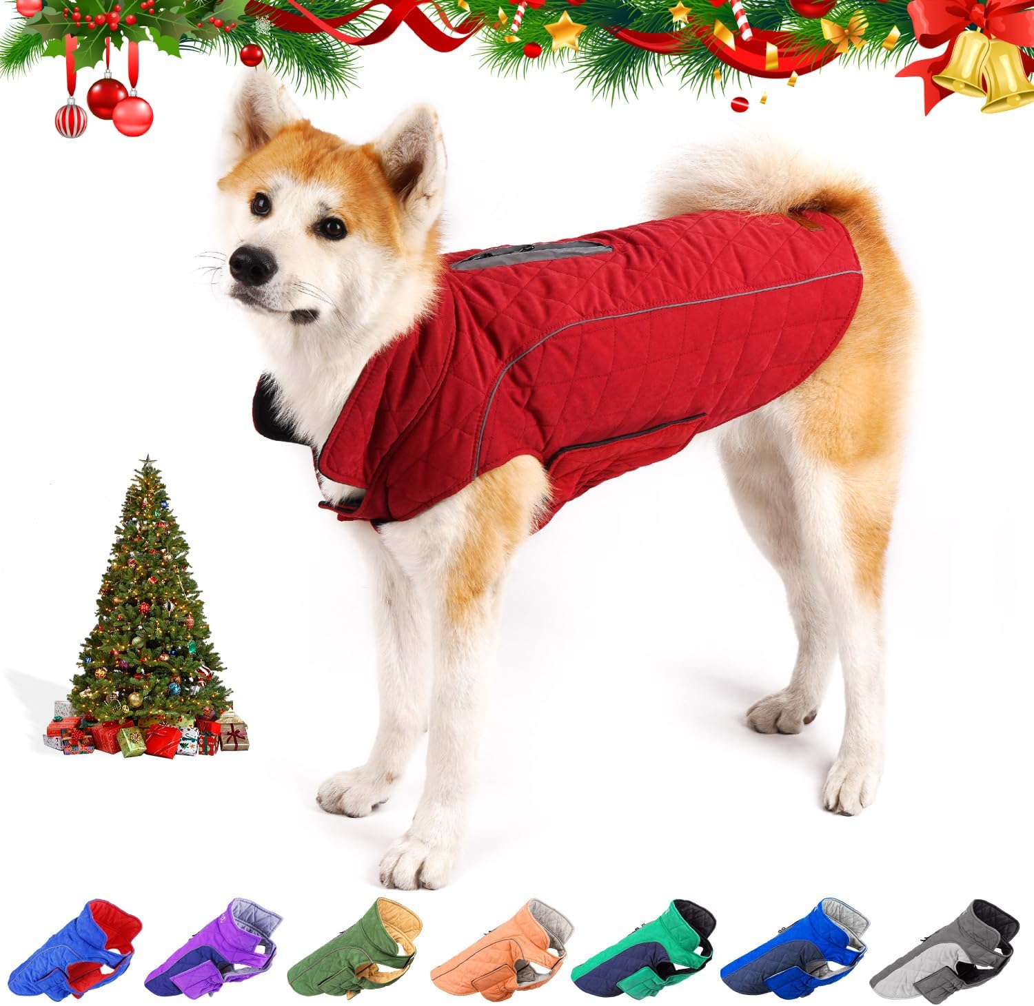 ThinkPet Dog Cold Weather Coats Cozy Waterproof Windproof Reversible