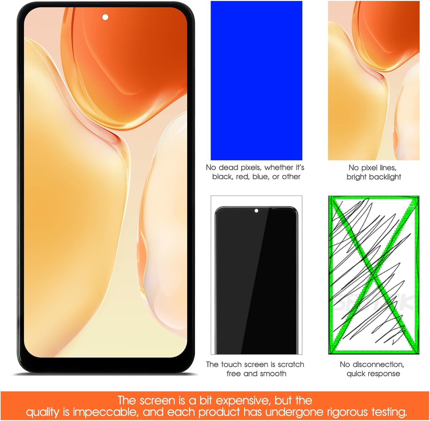 INCELL for Samsung Galaxy S21 FE Screen Replacement for Samsung S21 FE LCD Display SM-G990U SM-G990W LCD Digitizer Touch Assembly with Frame(No Fingerprint Function)