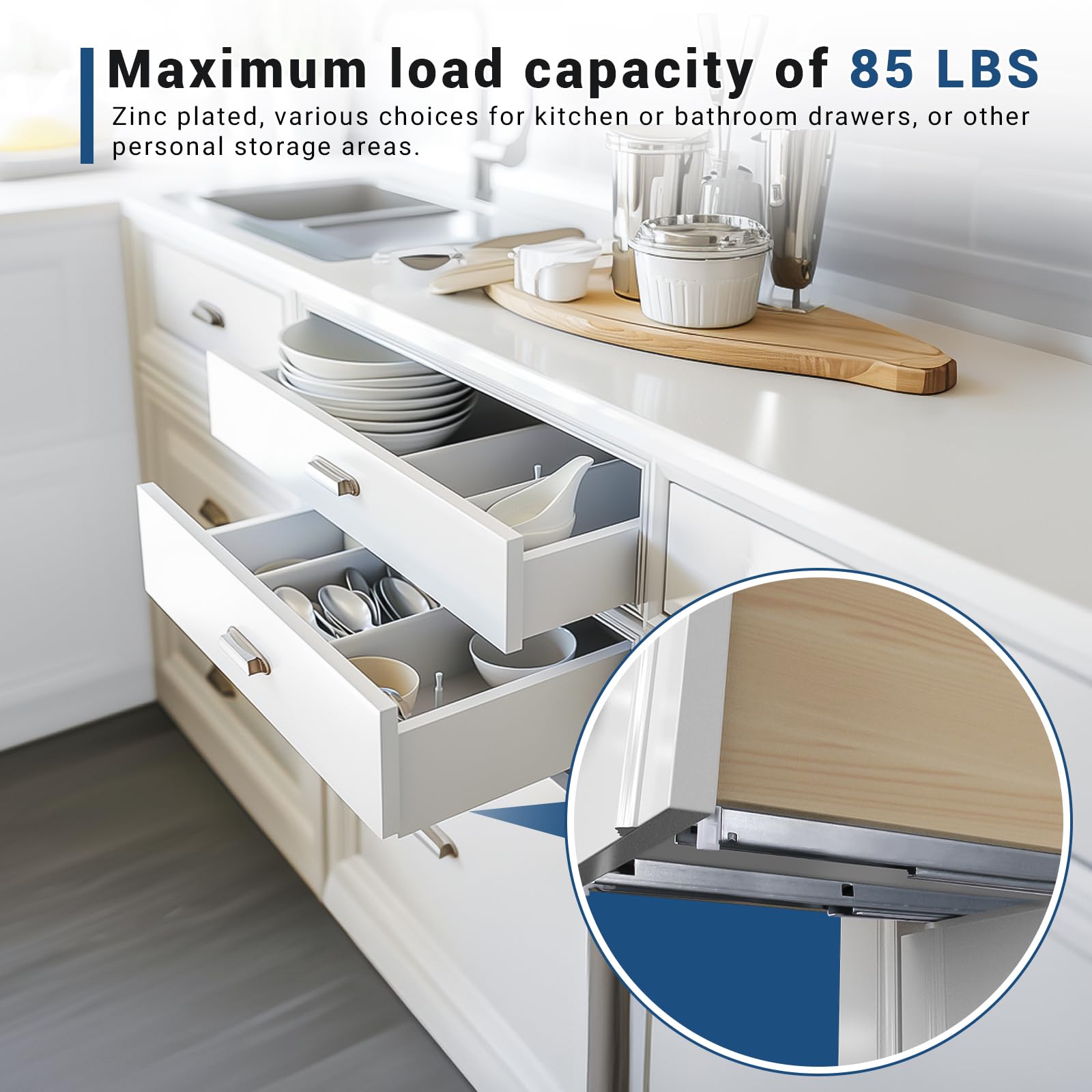 Amazon.co.jp: Knobonly 2組 18インチ ソフトクローズ引き出しスライド