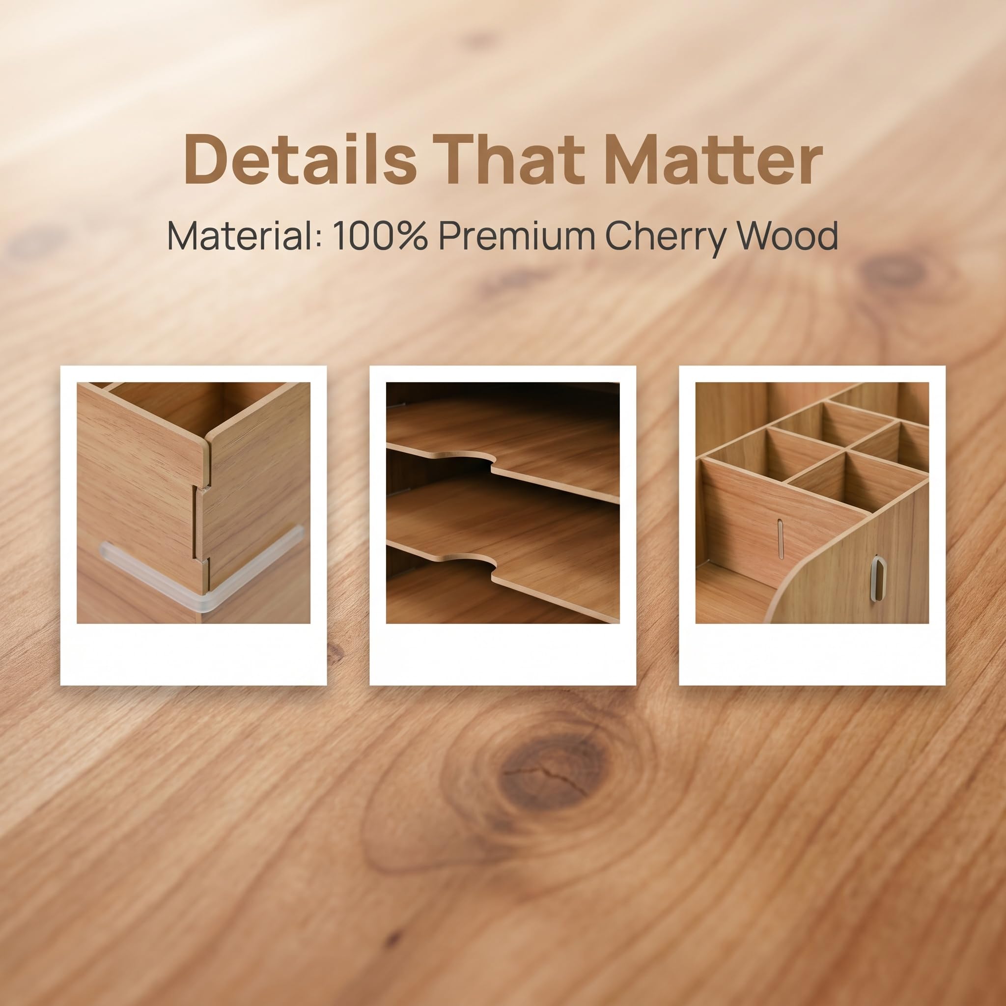 Organiseur de bureau à 5 compartiments en bois avec porte-stylo, porte-documents A4, porte-courrier, porte-magazines, porte-papier, classeur A4, pour bureau, maison, bureau, école, bureau