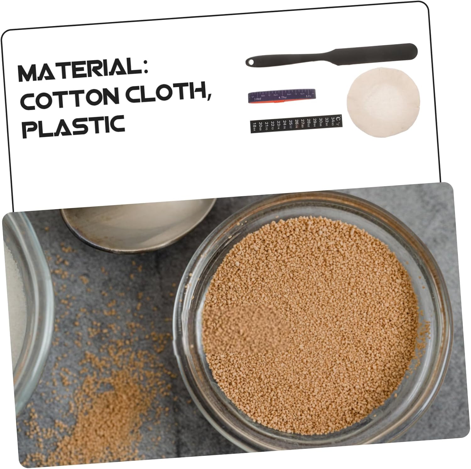 COLLBATH Fermentation Tank Accessories Instant Read Thermometer Sourdough Jar Kit Jar Cloth Cover