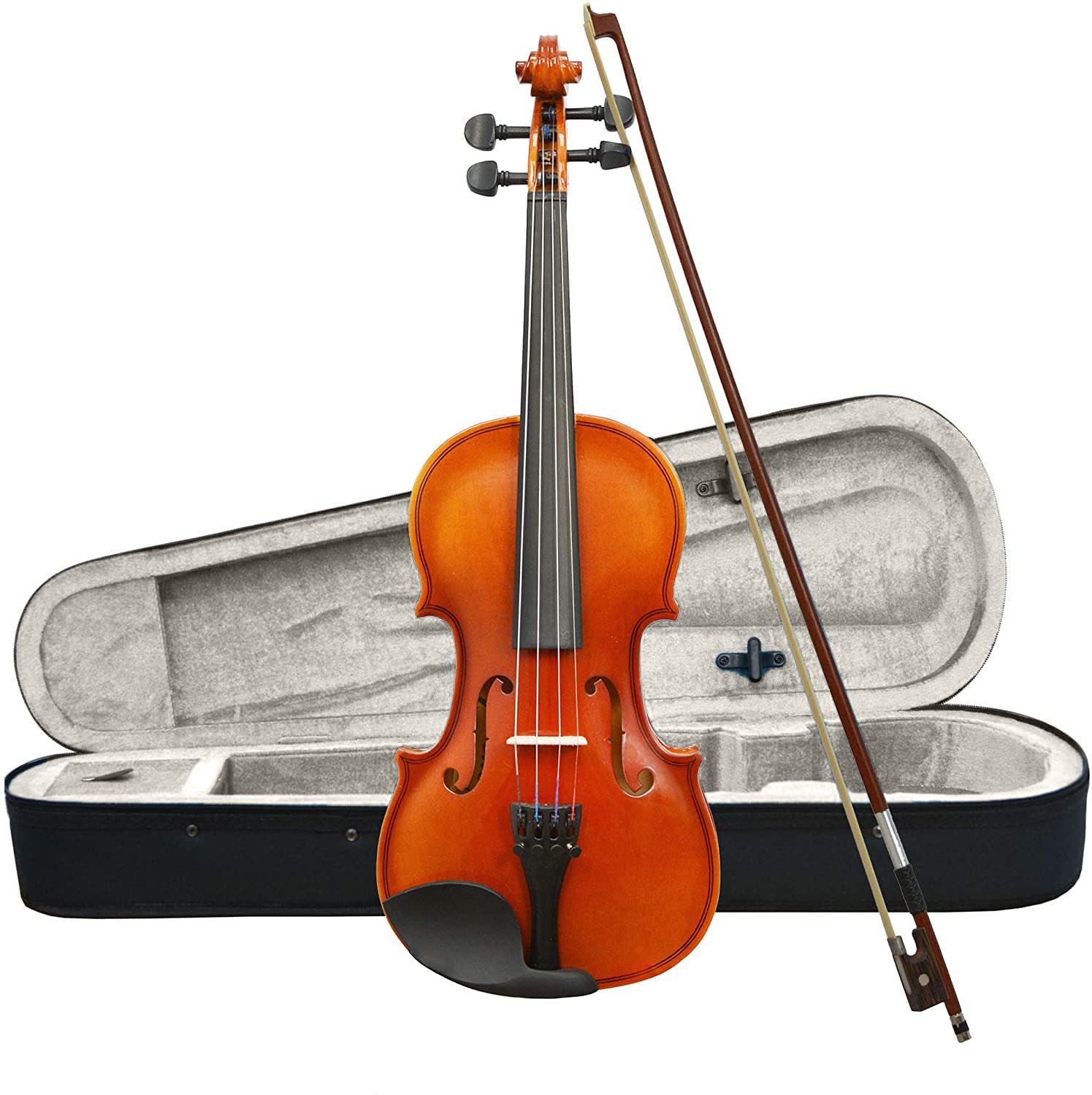 Ffalstaff V01 Violon 3/4 Laminé Finition Brillante - Kit Complet Débutant Avec Archet Crins Naturels, Étui, Colophane Et Accessoires
