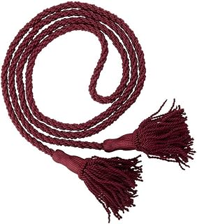 Autom Weighted Pew Reservation Rope with Heavy Tassle Ends, Reserved Church Seating Accessory, Burgundy, 58 Inch