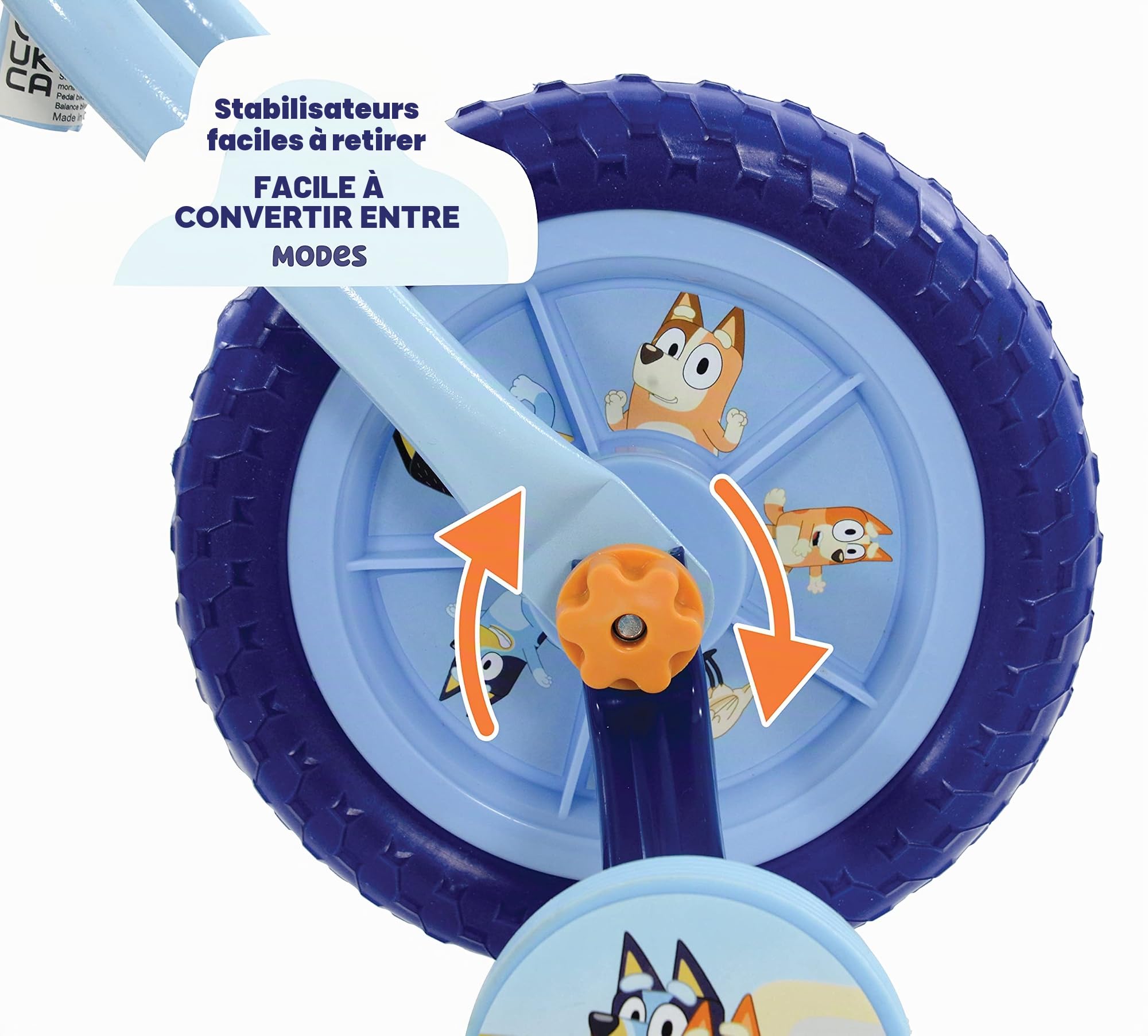 Bluey Bluey Toys Vélo d'entraînement 2 en 1 pour Tout-Petits – Vélo d'entraînement et d'équilibre Convertible pour Filles et garçons de 2 Ans et Plus avec pédales Amovibles et stabilisateurs – Vélos