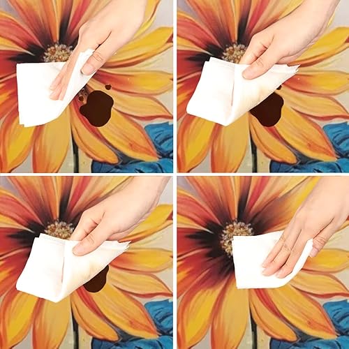 Vista 133 de Mantel redondo ajustable con borde elástico, mantel de hojas coloridas abstractas, impermeable, lavable, para mesas redondas, ideal para picnic