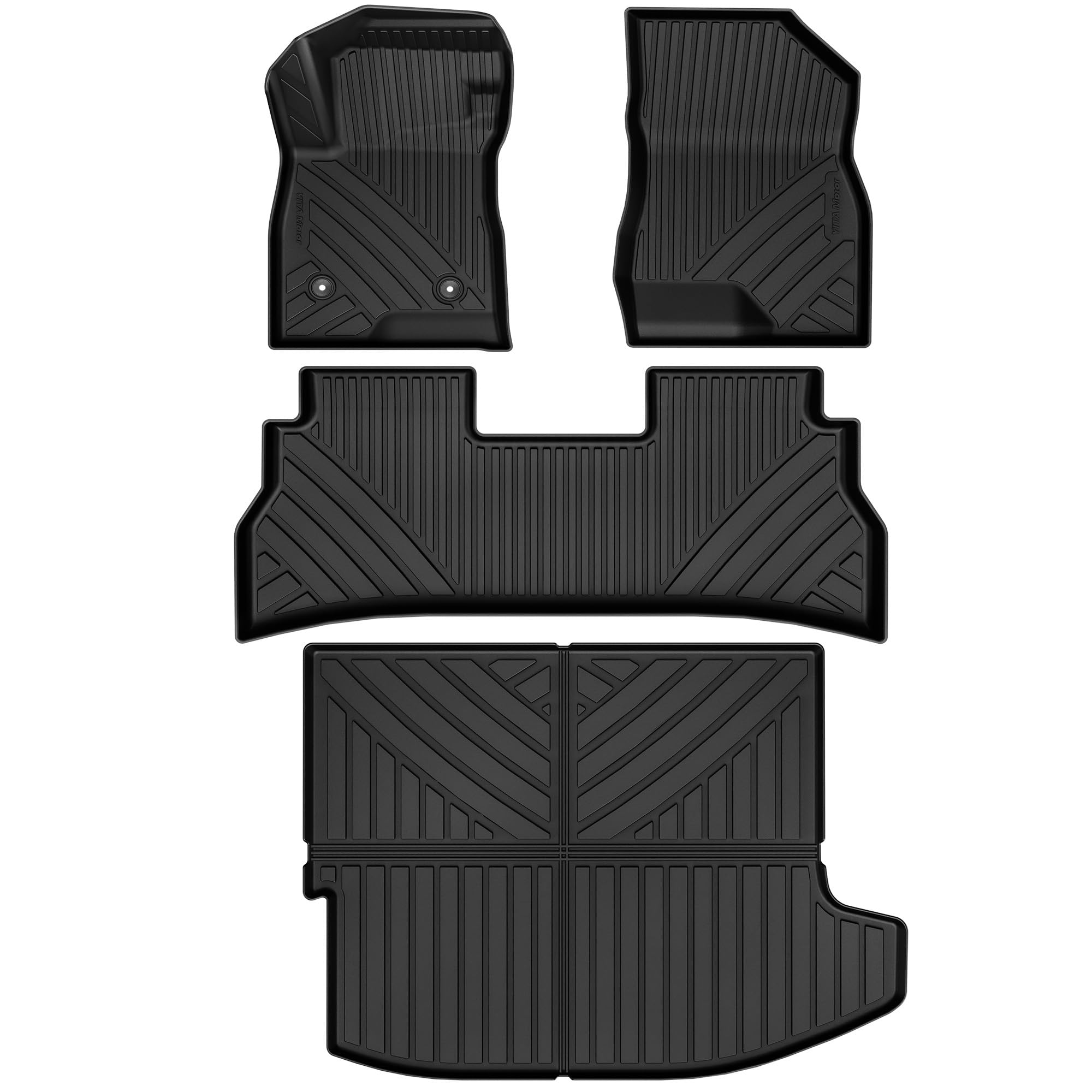 YITAMOTOR Floor Mats Fit for 2024 2025 2026 Chevrolet Trax ACTIV/LS/LT/RS, TPE All Weather Custom Fit Floor Liners & Cargo Mat for Chevy Trax Accessories, Automotive 1st & 2nd Row Car Mats Set, Black