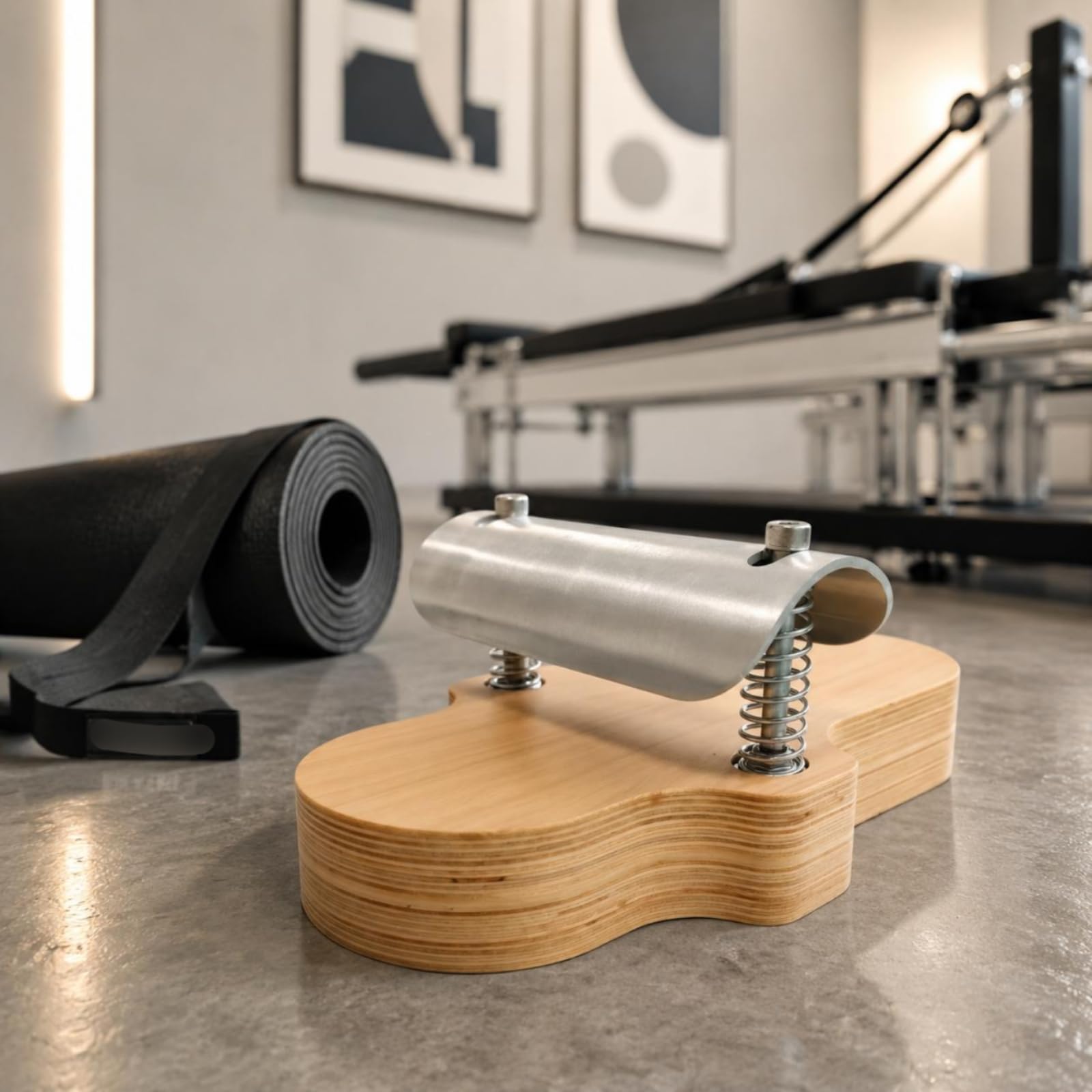 Harilla Dispositivo de Correccion del Pie con Estructura de Madera en y Resorte Visible para Terapia de Estiramiento del Tobillo y Entrenamiento de Flexibilidad del Pie en Hogar
